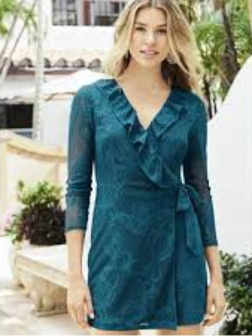 Lilly Pulitzer Tike Ruffle Wrap Romper “Inky Tidal Teal” (EUC)